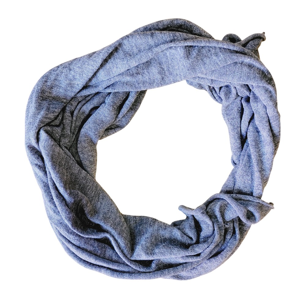 J.Crew Vintage Y2K Sparkle Scarf Gray Silver Metallic Knit‎ Fashion Holiday Wrap